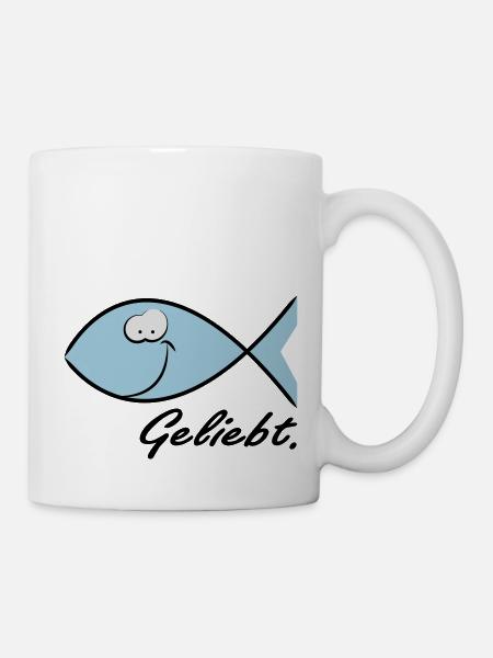 Happy Ichthys - Christliches Symbol Fisch - Tasse - Weiß