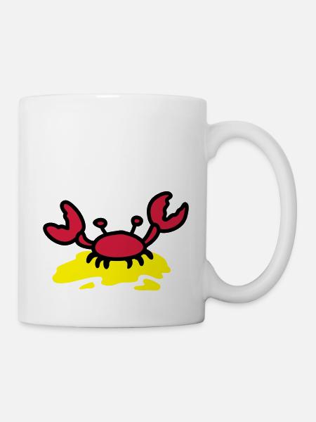 Krebs - Strand - Tasse - Weiß
