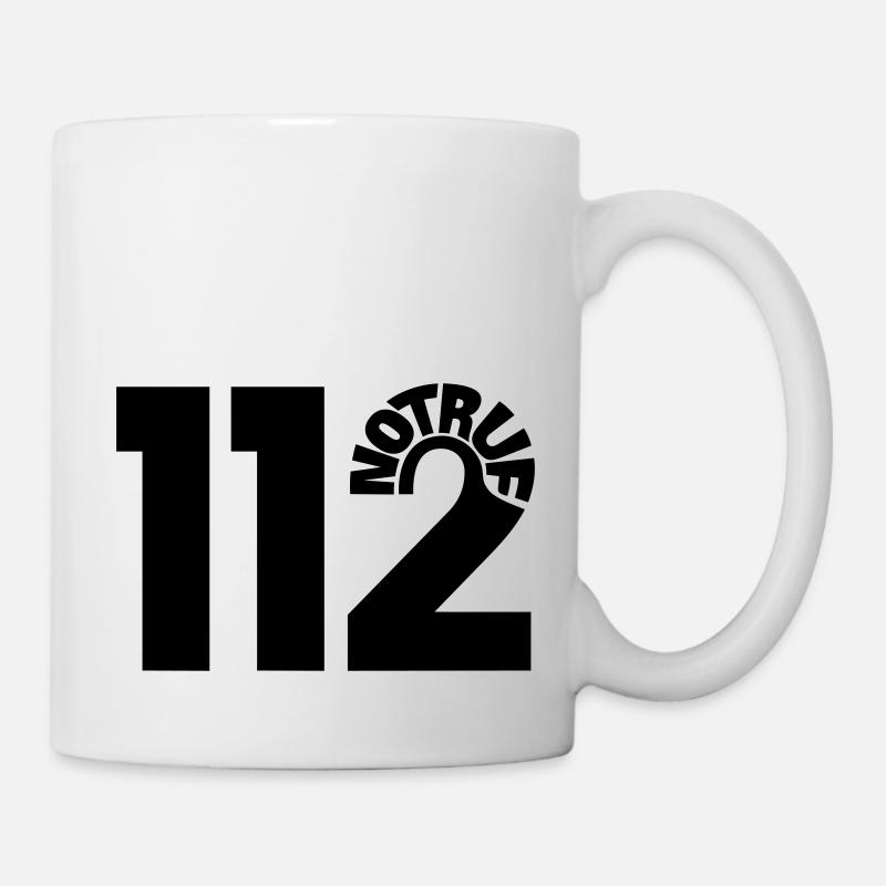 Notruf 112 rund - Tasse - Weiß