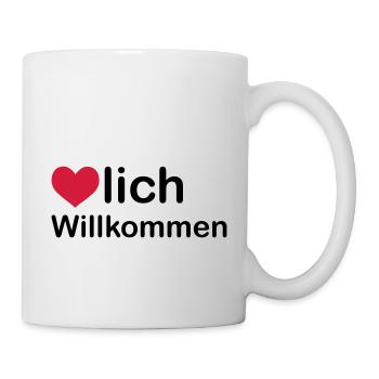herzlich willkommen - Tasse - Weiß - Rechts