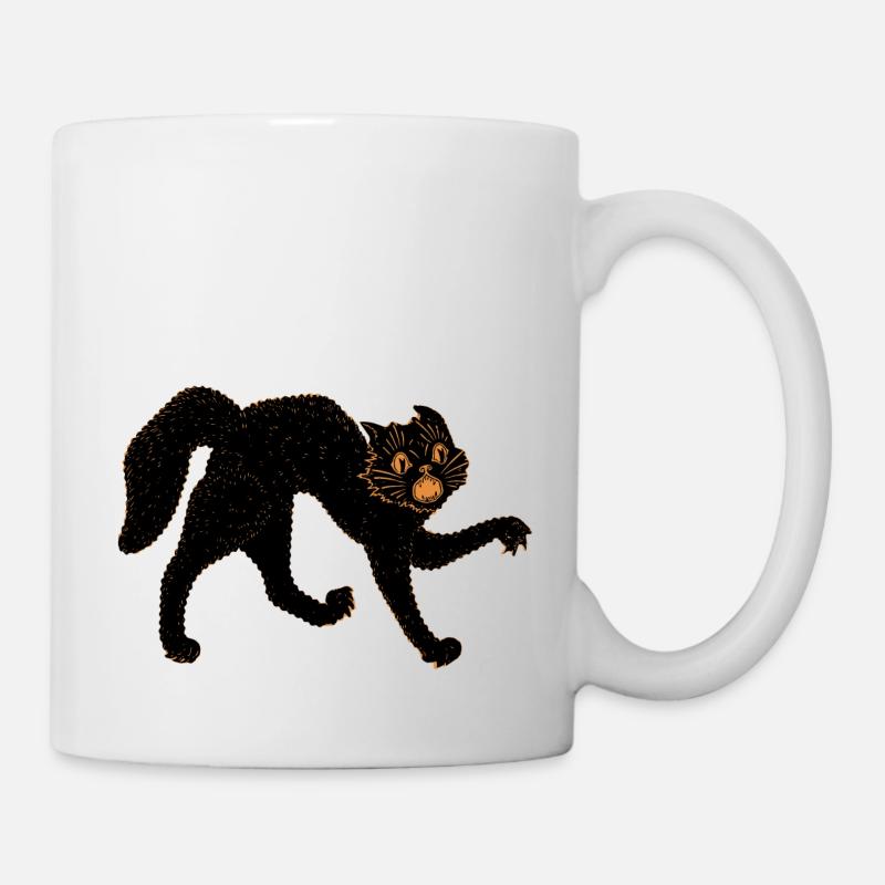 Scary Black Cat - Mug - white