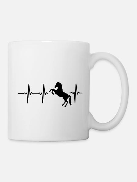 UN COEUR POUR LES CHEVAUX - J’ADORE LES CHEVAUX ! - Mug blanc - blanc