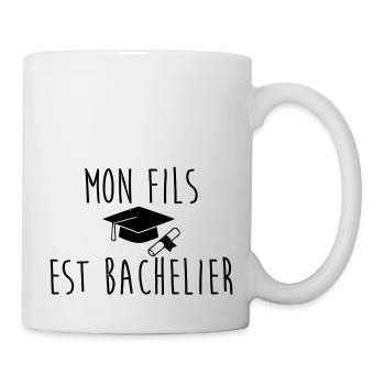 Mon fils est bachelier - Mug blanc - blanc - Droite