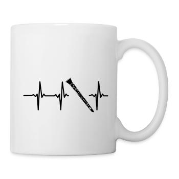 UN COEUR QUI BAT POUR LA CLARINETTE ! - Mug blanc - blanc - Droite