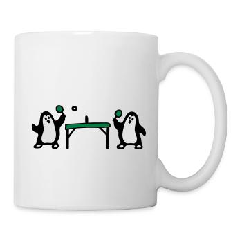Pingouin de tennis de table 3 - Mug blanc - blanc - Droite