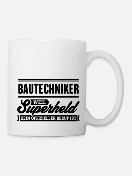 Superheld Bautechniker - Tasse - Weiß