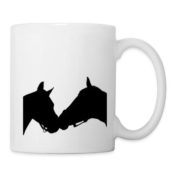 Pferde Silhouette - Tasse - Weiß - Rechts