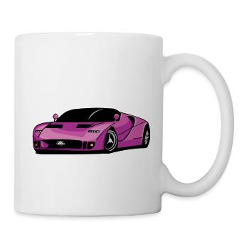 Lila Sportwagen - Tasse - Weiß - Rechts