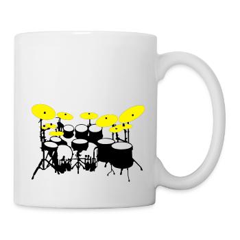 grand kit de batterie - Mug blanc - blanc - Droite