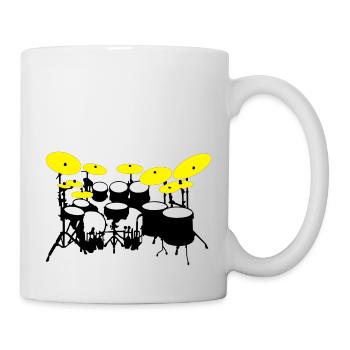 grand kit de batterie - Mug blanc - blanc - Droite