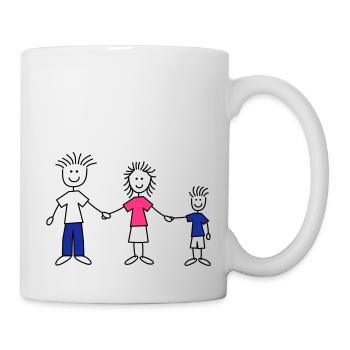 family_dad_and_mom_with_boy_3c - Tasse - Weiß - Rechts