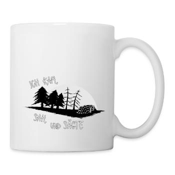 Wald Holzfäller Landwirt Sägewerk Geschenk - Tasse - Weiß - Rechts