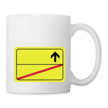 leeres Ortsschild - Tasse - Weiß - Rechts