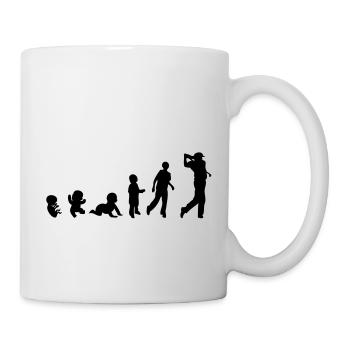 Evolution Mensch Männer sports Golf 1 - Tasse - Weiß - Rechts
