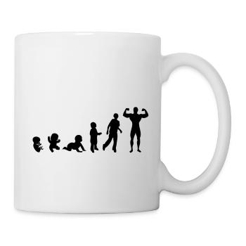 Evolution Mensch, Männer, Mann Bodybuilding-Sport - Tasse - Weiß - Rechts