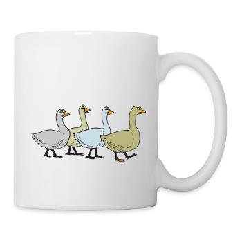 gans gaense goose fowl gefluegel poultry1 - Tasse - Weiß - Rechts