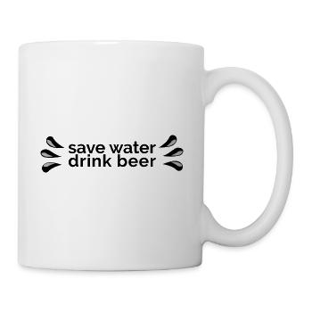 save water drink beer Beer Alcohol Gift - Mug - white - Right