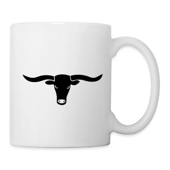 bulle bullig polizei ochse horn hörner rodeo evil - Tasse - Weiß - Rechts