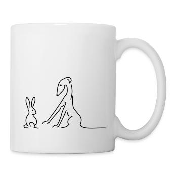 Galgo and hare - Mug - white - Right