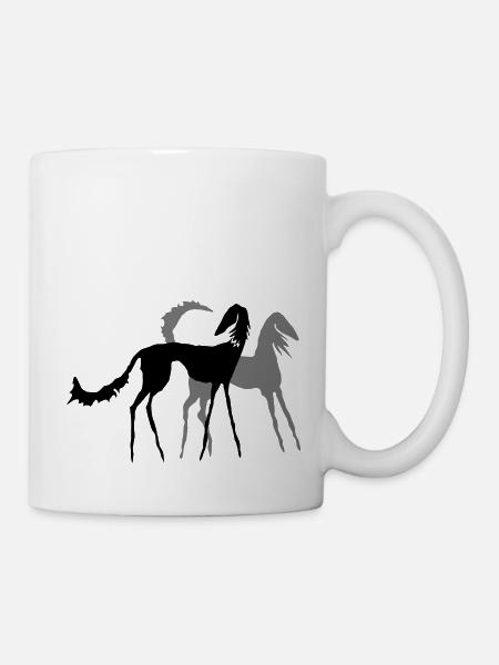 Zwei Salukis - Tasse - Weiß