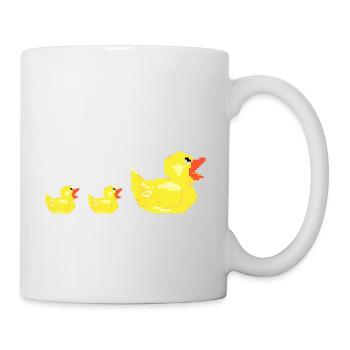 Pixel ducks family mother chicks kid gift - Mug - white - Right