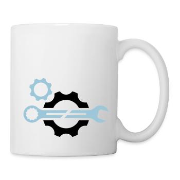 Maulschlüssel und Zahnrad - Tasse - Weiß - Rechts