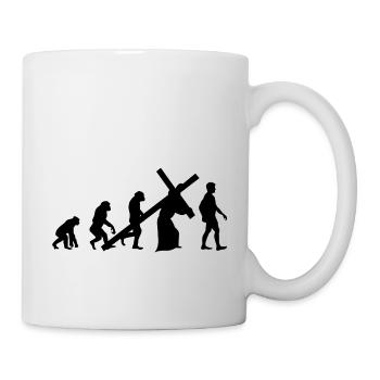 Evolution de la religion - Mug blanc - blanc - Droite
