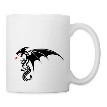 Drachen Tribal Tattoo Form 2204 uu w - Tasse - Weiß - Rechts
