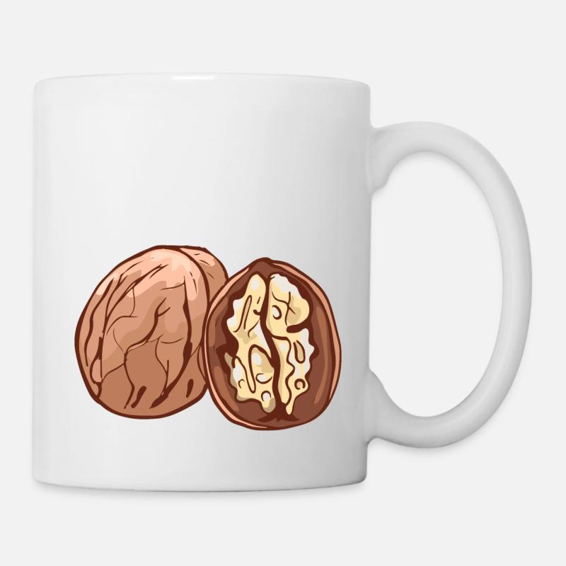 Echte Walnuss Nüsse Nuß Walnuß Walnüsse - Tasse - Weiß