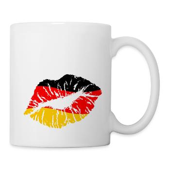 Fußball Deutschland 2020 Europameister WM Fan Kuss - Tasse - Weiß - Rechts