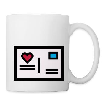 Liebesbrief Postkarte zum Valentinstag - Tasse - Weiß - Rechts