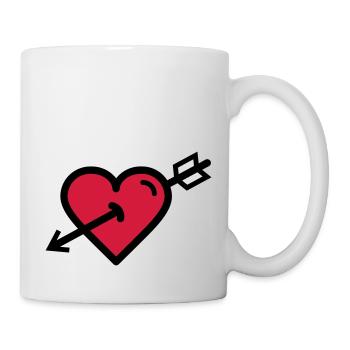Heart in Cupid's arrow is Valentine's Day - Mug - white - Right