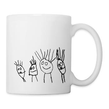 Olce Familie Zeichnung - Tasse - Weiß - Rechts