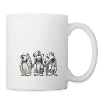 Affe - Tasse - Weiß - Rechts