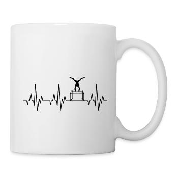 Herzschlag EKG Gymnastik Turnen Geräteturnen Sport - Tasse - Weiß - Rechts