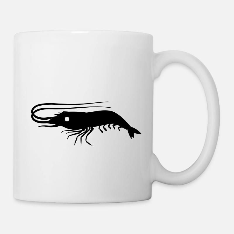 seule crevette crevettes avec des antennes - Mug blanc - blanc
