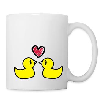 baby_enten_paar_f3 - Tasse - Weiß - Rechts