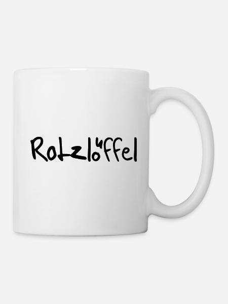 Rotz Löffel schwarz- Schrift- Freche Person - Tasse - Weiß