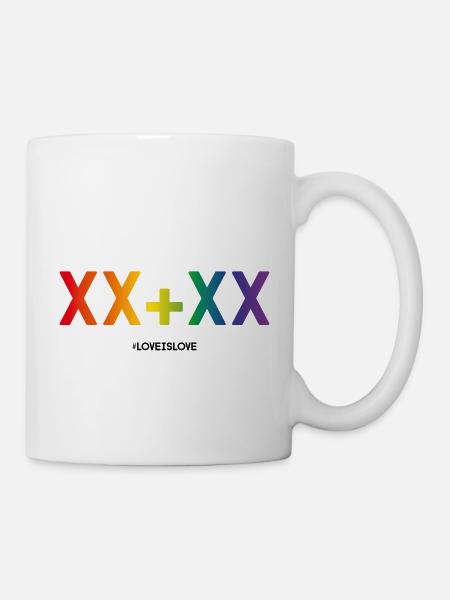 Love is love Spruch - Tasse - Weiß