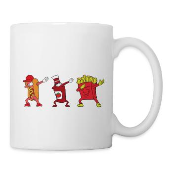 Dabbing Dab Hot Dog Ketchup Frites Frites - Mug blanc - blanc - Droite