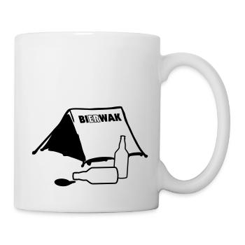 BI(er)WAK: BIWAK mal anders - Männer-Camping - Tasse - Weiß - Rechts