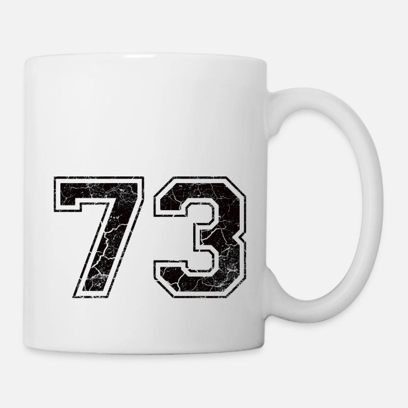 Number 73 in the grunge look - Mug - white