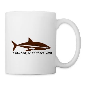 tauchenmachthai Tauchen macht Hai - Taucher - Tasse - Weiß - Rechts