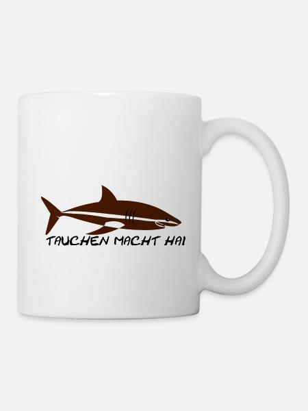 tauchenmachthai Tauchen macht Hai - Taucher - Tasse - Weiß