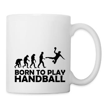 Born to play Handball - Tasse - Weiß - Rechts