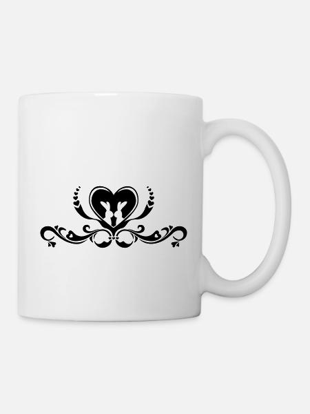 Hasen Liebe Kaninchen Häschen Romantik Herz Ostern - Tasse - Weiß