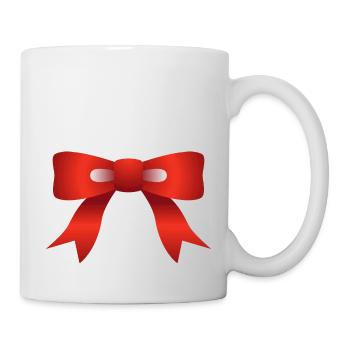 Idée cadeau Noël ruban rouge - Mug blanc - blanc - Droite