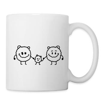 Papa maman parents - Monsterchen - Ligne - Mug blanc - blanc - Droite