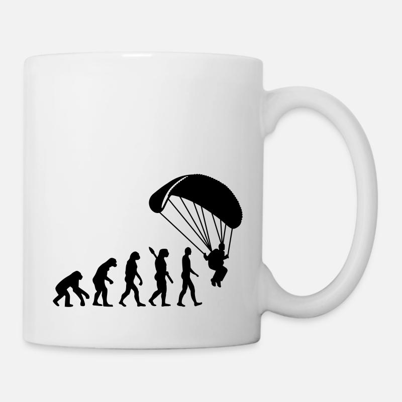 Evolution Fallschirmspringen - Tasse - Weiß