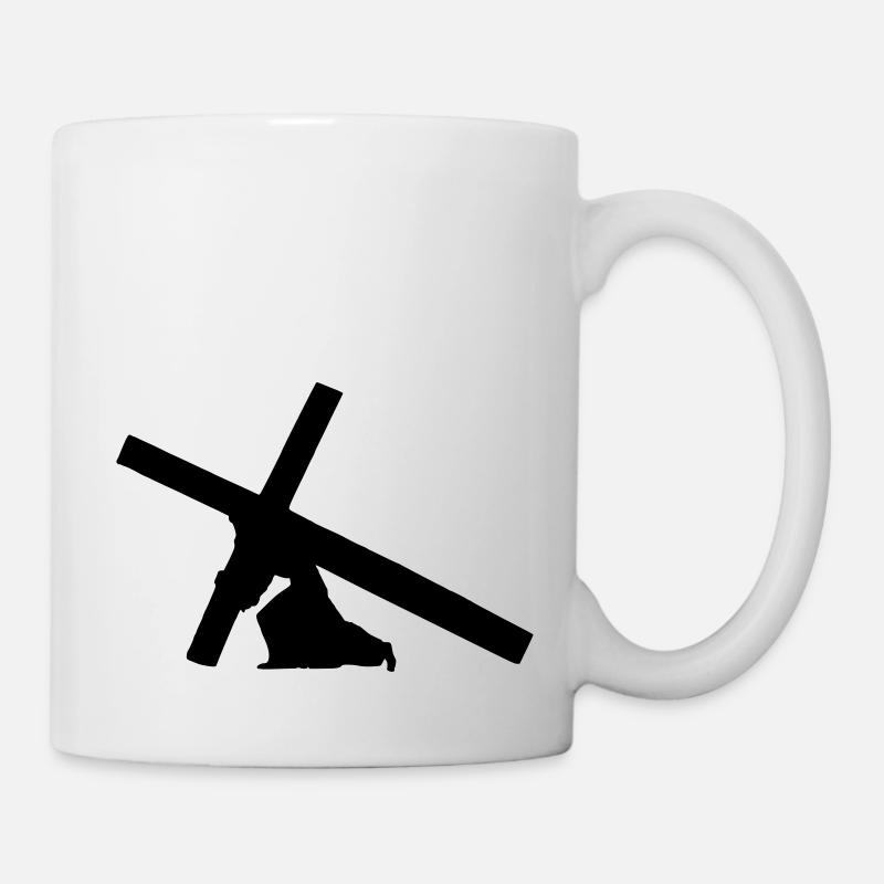 Jesus mit Kreuz 1c - Tasse - Weiß